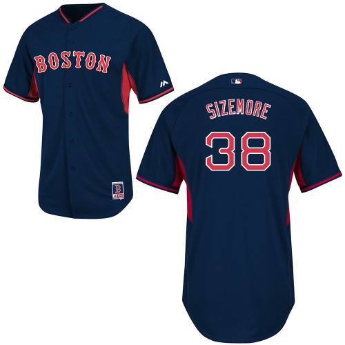 Grady Sizemore #38 MLB Jersey-Boston Red Sox Men's Authentic 2014 Road Cool Base BP Navy Baseball Jersey